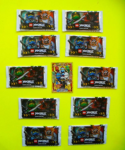10 Booster Lego Ninjago Cartes série 3 : 10 paquets de 5 cartes + Carte Bonus Serie 2 legendaires équipe LE10