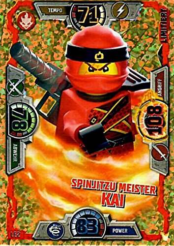 Kai carte limitée or dorée Lego Ninjago Série 3, carte 2 Maître Spinjitzu Trading Card neuf
