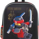 Sac d'école Lego Ninjago Movie 3D Backpack | Kai Ninjago sac à dos sac à bandoulière avec sangles rembourrées et poche de bouteille d'eau en filet