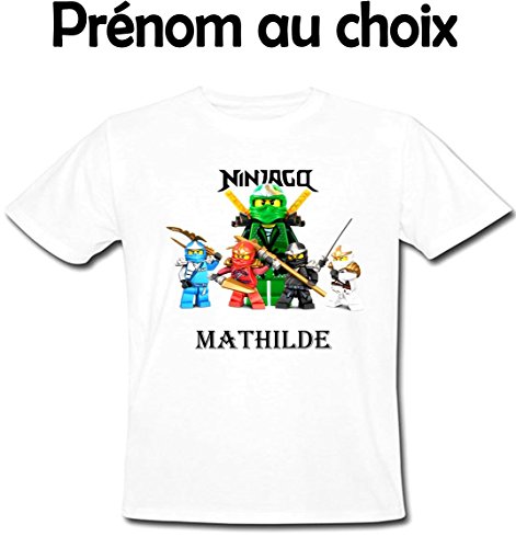 GRAVOPHOTO Tshirt personnalisé Ninjago Prénom Et Taille AU Choix