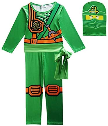 Déguisement Ninjago Masters of Spinjitzu, Costume avec Masque et Ceinture (Vert)