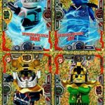 Lego Ninjago Série 3 - 4 cartes édition limitée Or - Cartes à collectionner LE5 Zane, LE6 Jay, LE7 Samurai X, LE8 Hutchins + carte Bonus Série 2 LE11 Ultra Acronix