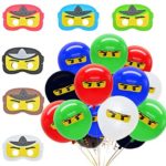 Meuparty Ninja Party Masks Balloons Décorations Party Favors pour Les Anniversaires, Costumes d'halloween, Articles de fête et Jeux
