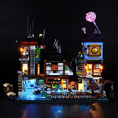 Kit de Lumières LED Compatible avec Lego 70657 Les Quais de La Ville Ninjago