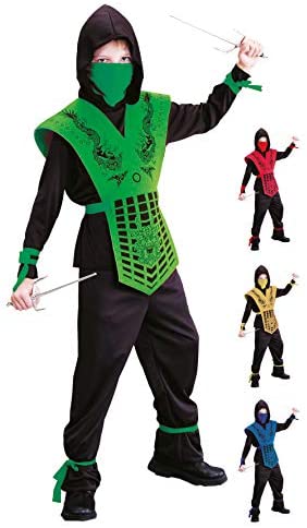 Costume Ninja Noir et Vert taille 152 à 158