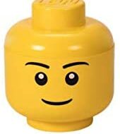 Boîte de rangement empilable tête Lego Jaune, 16 cm (4031)