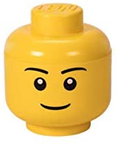 Boîte de rangement empilable tête Lego Jaune, 16 cm (4031)