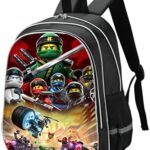 AURORAF Sac à Dos Enfant Cartable Maternelle Imprimé Ninjago Grande Capacité avec Bandes Réfléchissantes Convient Aux 3-6 Ans,4-32 * 26 * 13cm