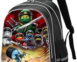 Cartable Maternelle Imprimé Ninjago Grande Capacité avec Bandes Réfléchissantes