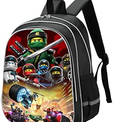 Cartable Maternelle Imprimé Ninjago Grande Capacité avec Bandes Réfléchissantes