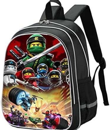 Cartable Maternelle Imprimé Ninjago Grande Capacité avec Bandes Réfléchissantes