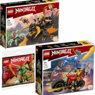 Lego Ninjago 71782 Coles Evo, 71783 Kais Mech Bike EVO & 30593 Lloyd Suit Mech Polybag